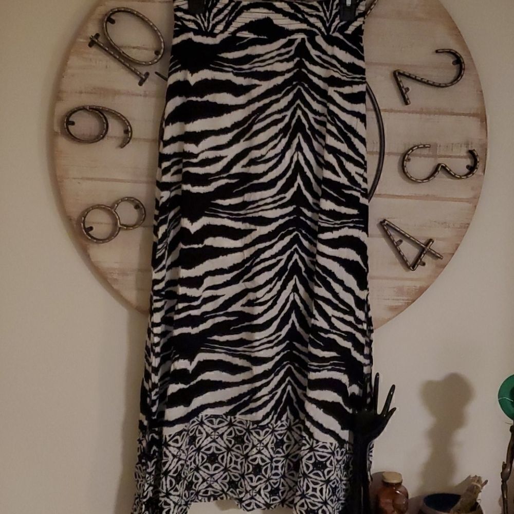 Zebra print elastic waist skirt
